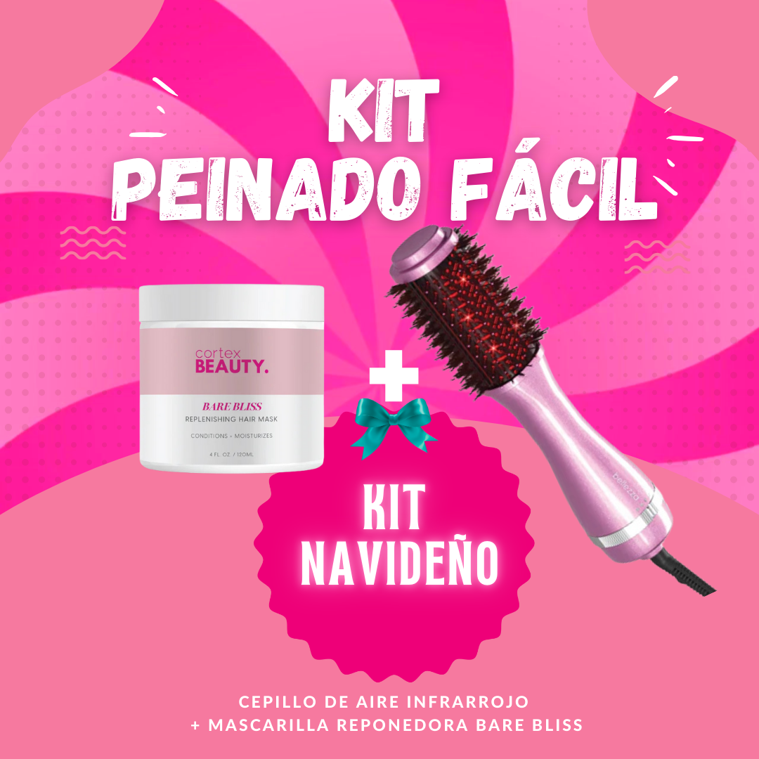 Kit Peinado Fácil: Cepillo de Aire Infrarrojo + Mascarilla Reponedora